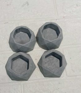 Set of 4 Geometric Concrete candle holder Planters
