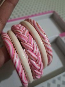 Set of Pink &amp; Cream Bracelets