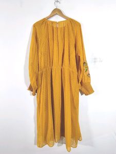 Mustard Embroidered Dress (Women's)