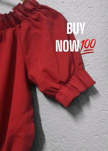 strachable red Crop top