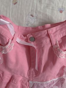 Pink Denim skirt