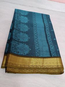 Beautiful Teal Floral Saree