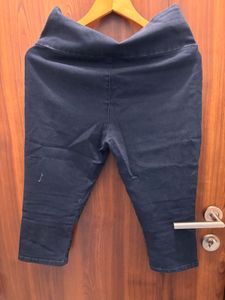 Capri Pants Women's Navy Blue Cropped Trousers