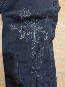 Graphic cybergilism baggy jeans