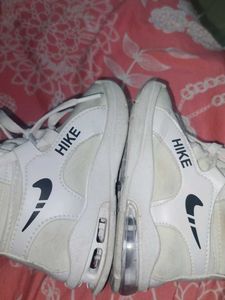 White Lace-Up "HIKE" Sneakers