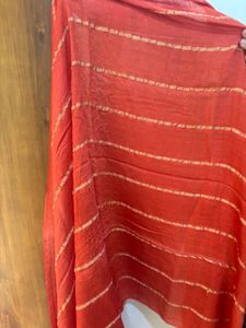 Orange Striped Dupatta