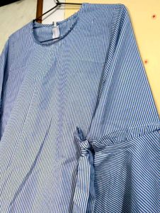 Blue Striped Bell Sleeve Top 💠