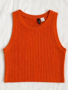 H&amp;M Divided Orange Ribbed Knit Crop Top