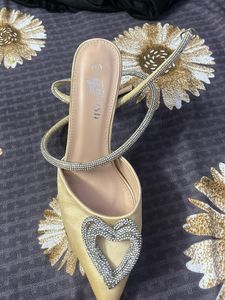 Sparkling Heart Embellished Heels