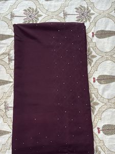 Georgette Burgundy Saree