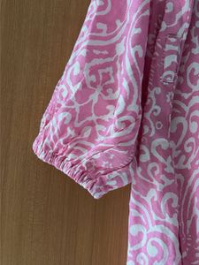 Melange Pink &amp; White Cotton Kurta with pockets