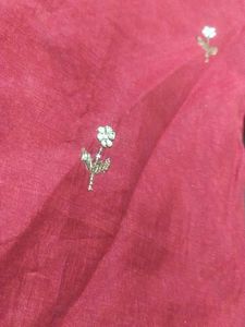 Stunning Red Embroidered Kurta Set