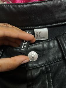 H&amp;M Black Faux Leather Pants