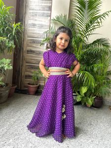 Beautiful Purple Bandhani Print Lehenga Set
