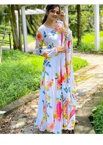 Elegant Floral Print Gown