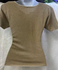 Sparkly Gold Knit Top