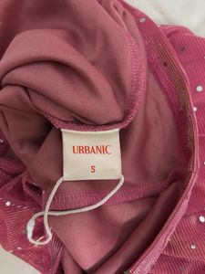 Urbanic Sparkly Off-Shoulder Pink Dress