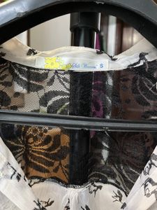 Sheer Horse Print Button-Up Blouse