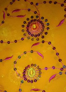 Vibrant Yellow sequins dupatta