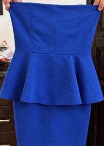 Zara Royal Blue Peplum Tube Dress (OFFER)