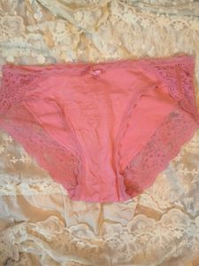 Pink Lace Trim Briefs