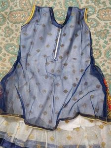 blue net frock for baby