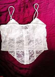 White Lace Corset Top