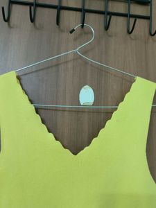 Lime Green V-Neck Sleeveless Top