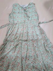 Floral Print Sundress with Tie Waist