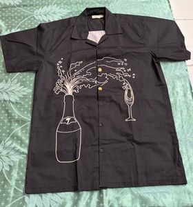Fun Black Button-Up Shirt