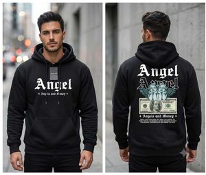 Shein Black Hoodie Angel Graphic
