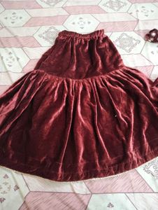 Elegant Girls' Maroon Dress