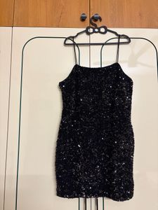 Sparkly Black Mini Dress hnm