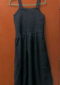 Black Floral Print Button Front Dress