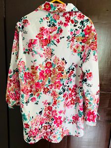 Floral Print Button-Down Top