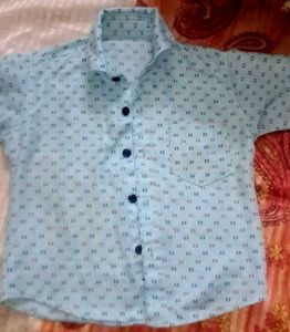 Light Blue Printed Casual Shirt