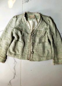 Chic Textured tweed Cropped Jacket