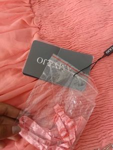 with freebies 🫶 Stunning Peach Embellished Gown