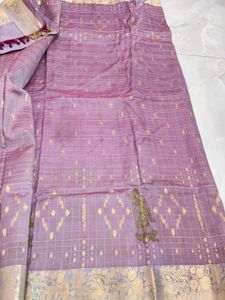 pure Kanchi pattu saree Elegant Lavender Sare