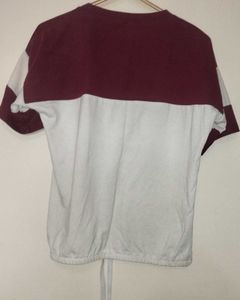 Maroon &amp; White Graphic T-Shirt