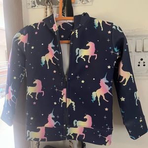 Unicorn Print Bomber Jacket