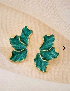 Unique Green Enamel Butterfly Earrings