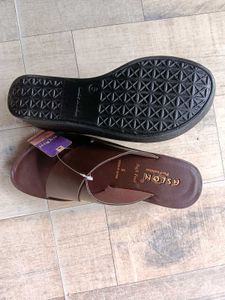 ASLON Women's Brown Leather Sandals