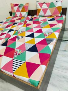 Vibrant Geometric Print Bedsheet Set pack of 2