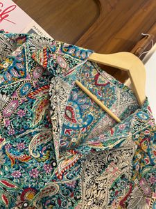 Bohemian Print Button-Up Shirt