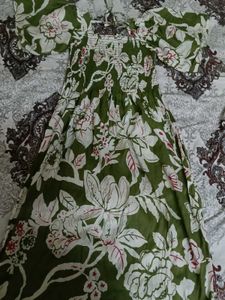 Green Floral Print Maxi Dress