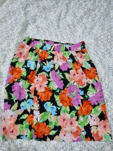 Vibrant Floral Bershka Mini Skirt