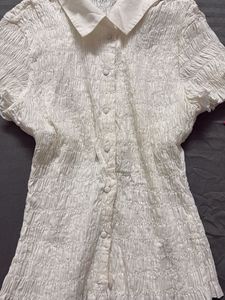 White Scrunched Shirt