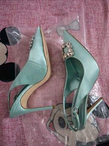 Sparkling Mint Slingback Heels