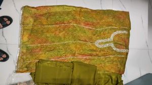 Green Unstitched Dress Material